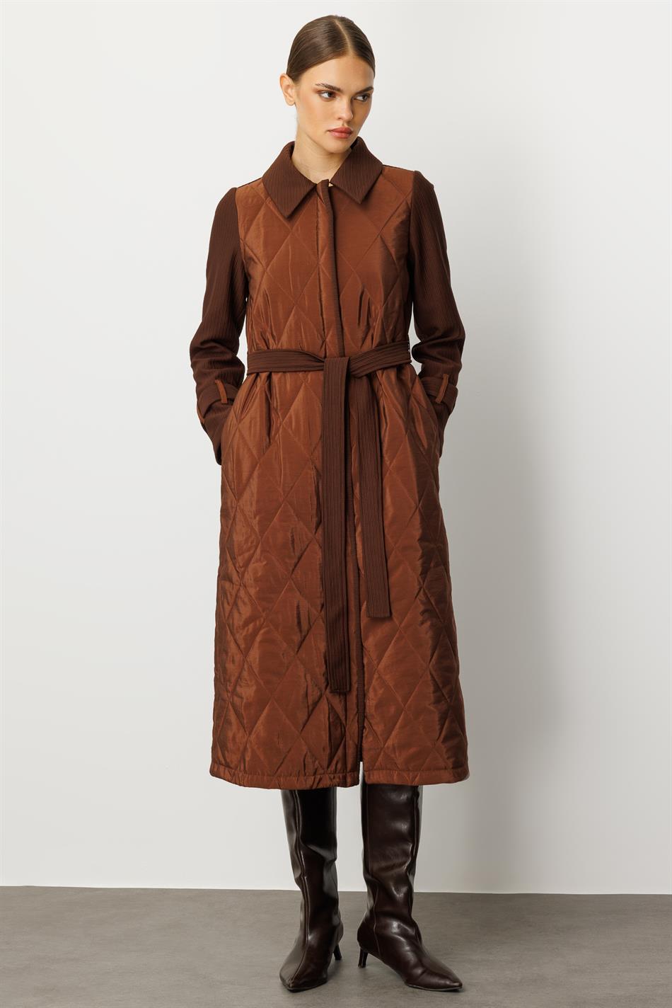 Oly Cupra Steppmantel/Trenchcoat/Jacke aus gefüttertem Otto-Stoffmix – Braun