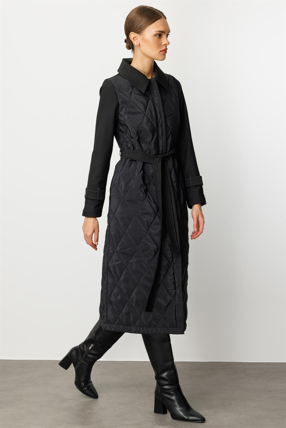 Oly Cupra Steppmantel/Trenchcoat/Jacke aus gefüttertem Otto-Stoffmix – Schwarz