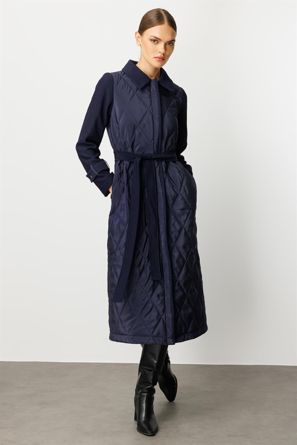 Oly Cupra Steppmantel/Trenchcoat/Jacke aus gefüttertem Otto-Stoffmix – Marineblau