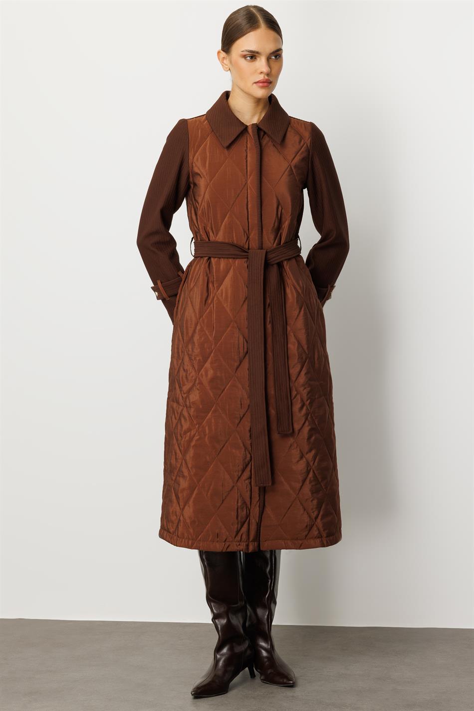 Oly Cupra Steppmantel/Trenchcoat/Jacke aus gefüttertem Otto-Stoffmix – Braun