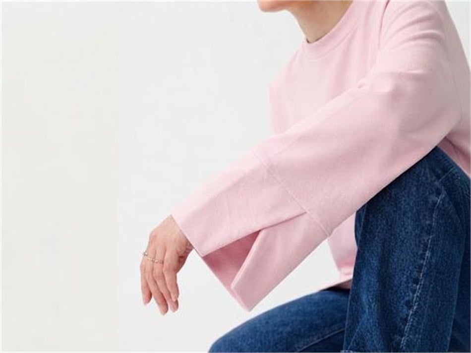 Örme Kol ve Yırtmaç Detaylı Tunik Sweatshirt-Pembe
