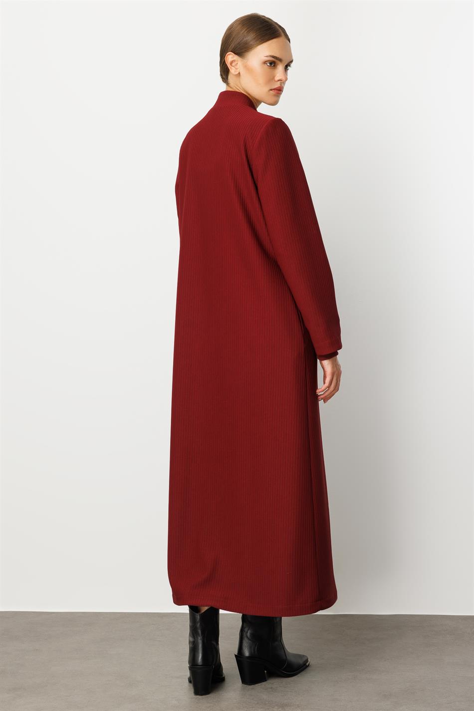 Spezieller Otto-Stoff aus Kunstledermix, gefüttert, mit Accessoires, zeitloser Trenchcoat/Mantel für jede Saison – Burgunderrot