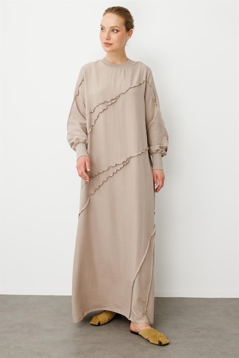 Parcha - Naaijas met zijdeachtige textuur en ribbels - Speciale jurkjas - R-TAŞ