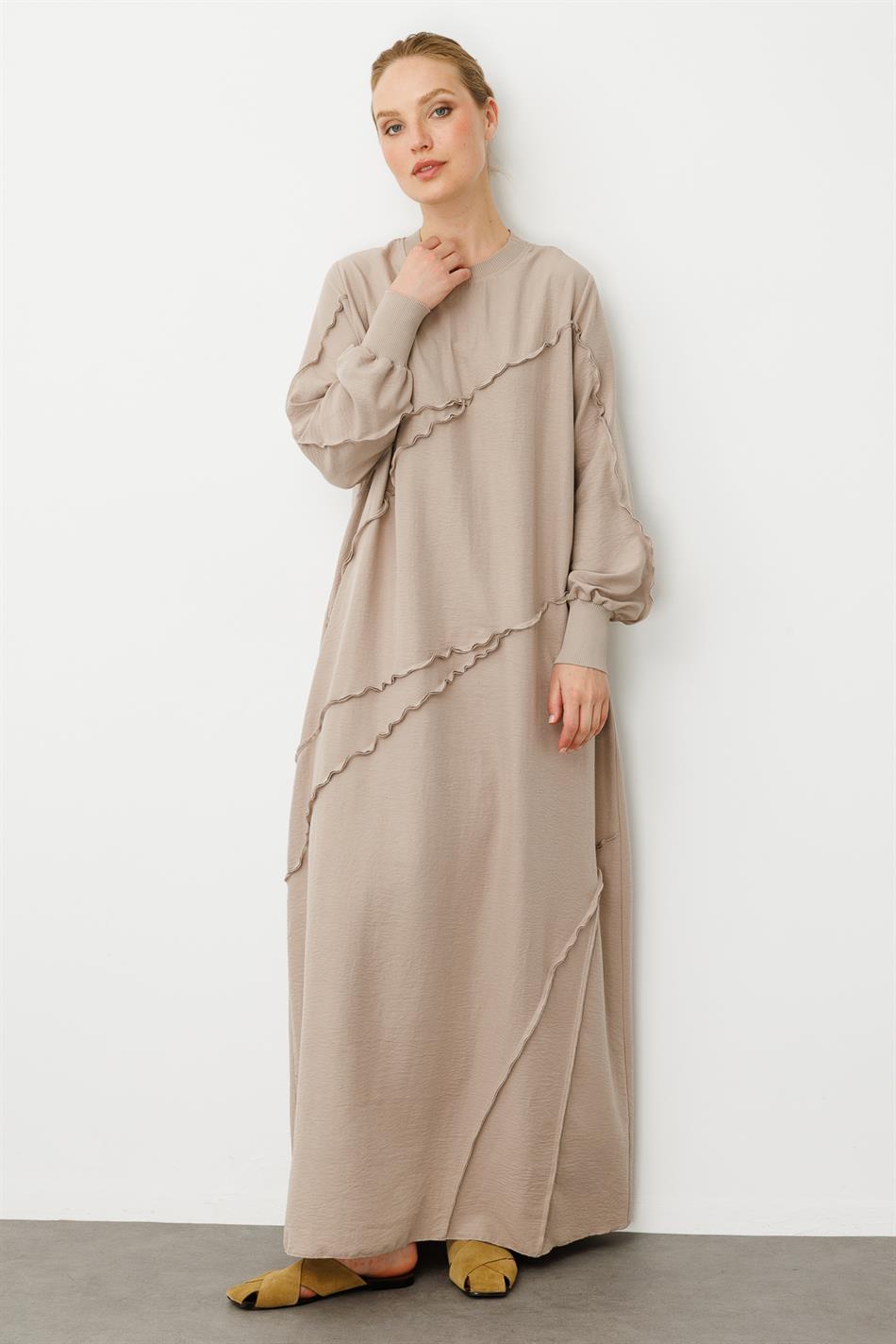 Parcha - Naaijas met zijdeachtige textuur en ribbels - Speciale jurkjas - R-TAŞ