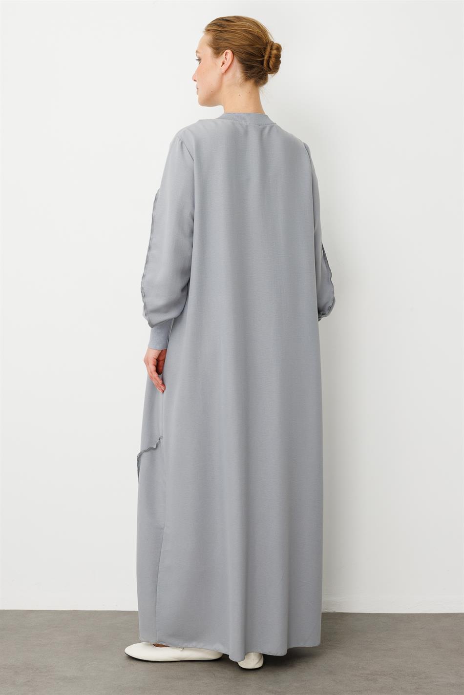 Parcha - Nähmütze aus gerippter Seidenstruktur - Grau