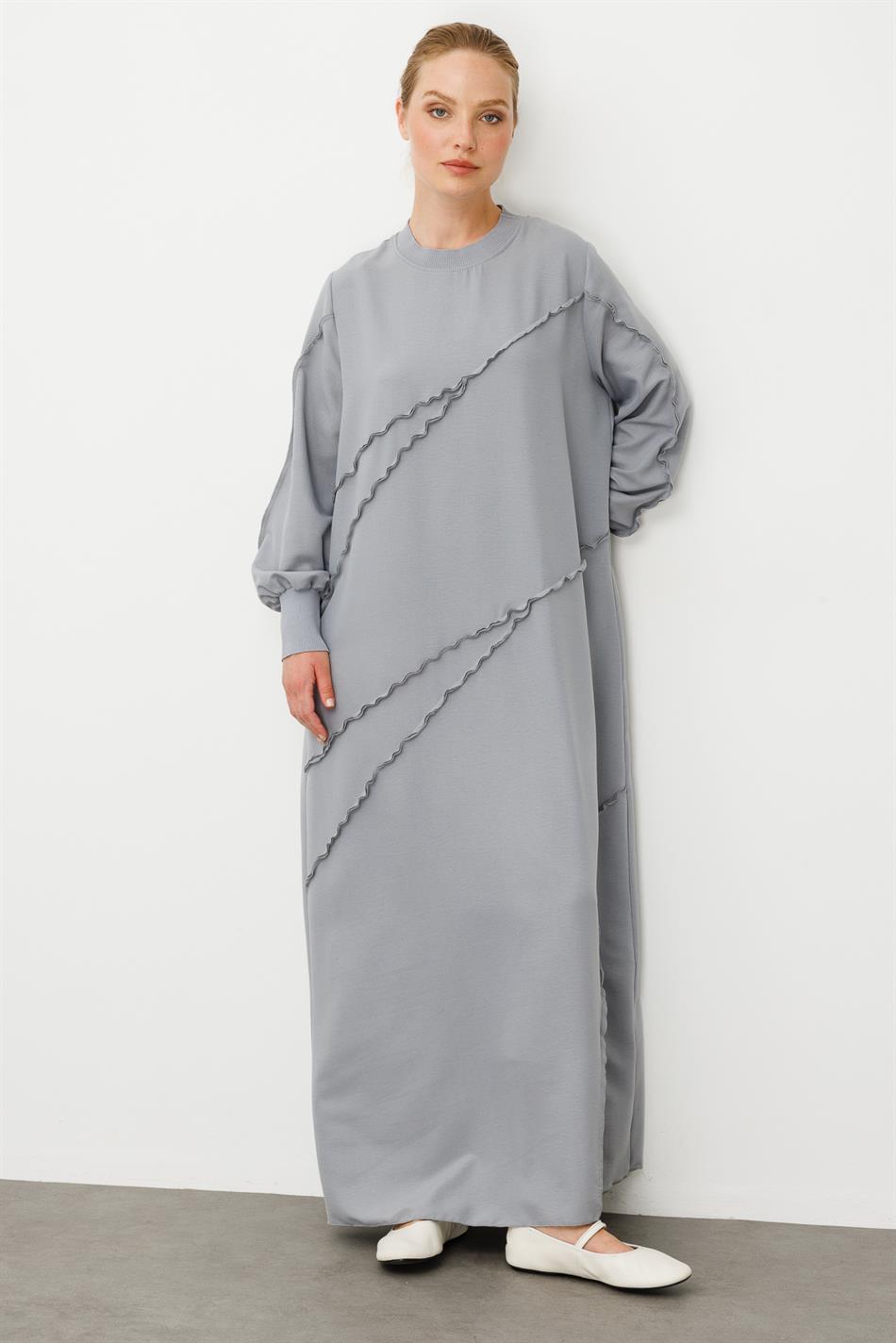 Parcha - Nähmütze aus gerippter Seidenstruktur - Grau