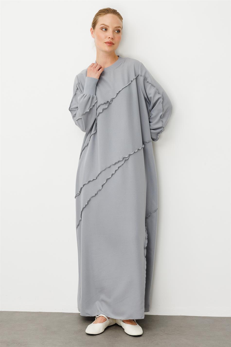 Parcha - Nähmütze aus gerippter Seidenstruktur - Grau