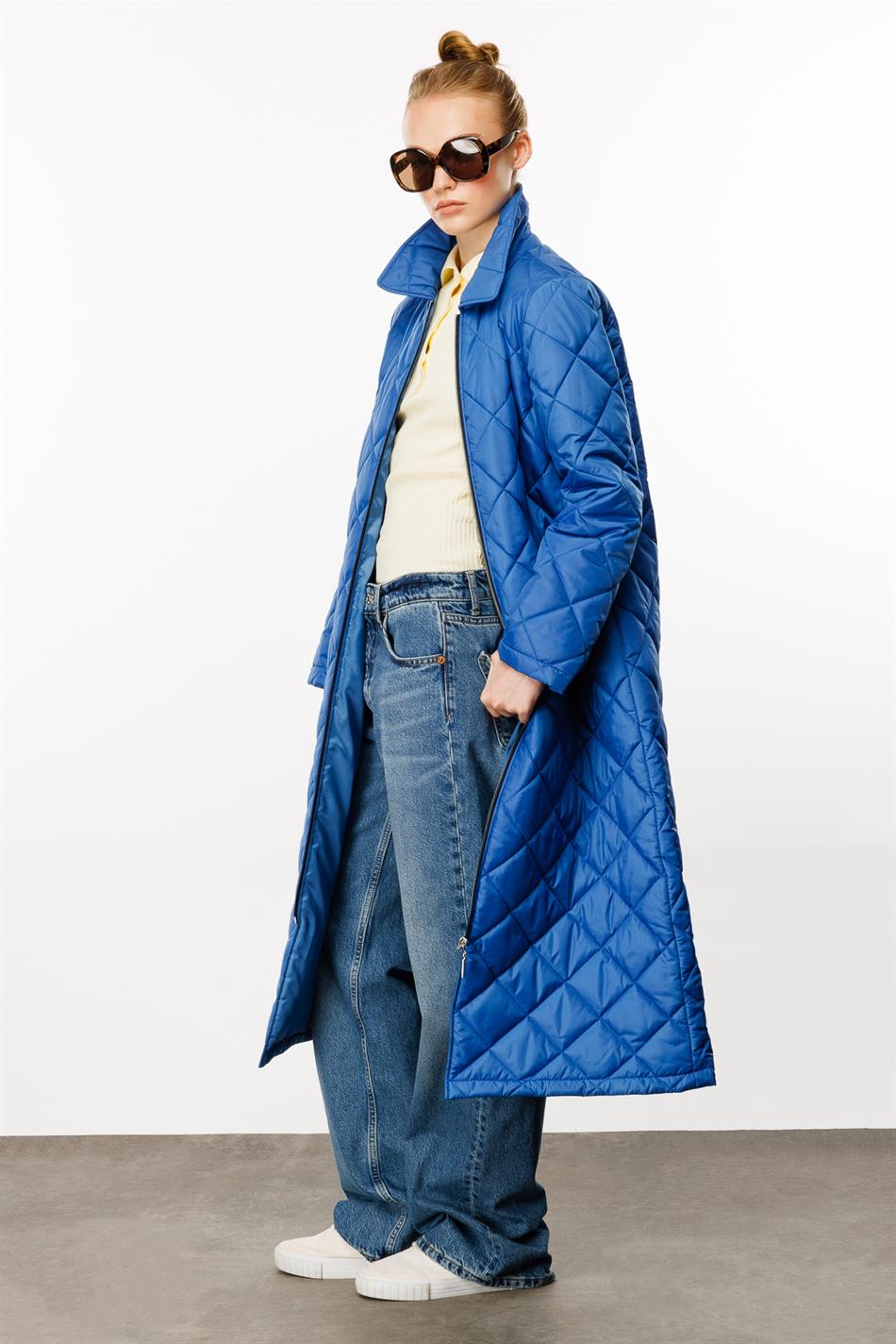 Parijs Light Fiber Geïsoleerde Jas Lente Cap Topper-Blauw