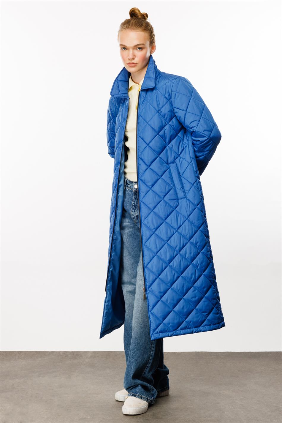 Parijs Light Fiber Geïsoleerde Jas Lente Cap Topper-Blauw