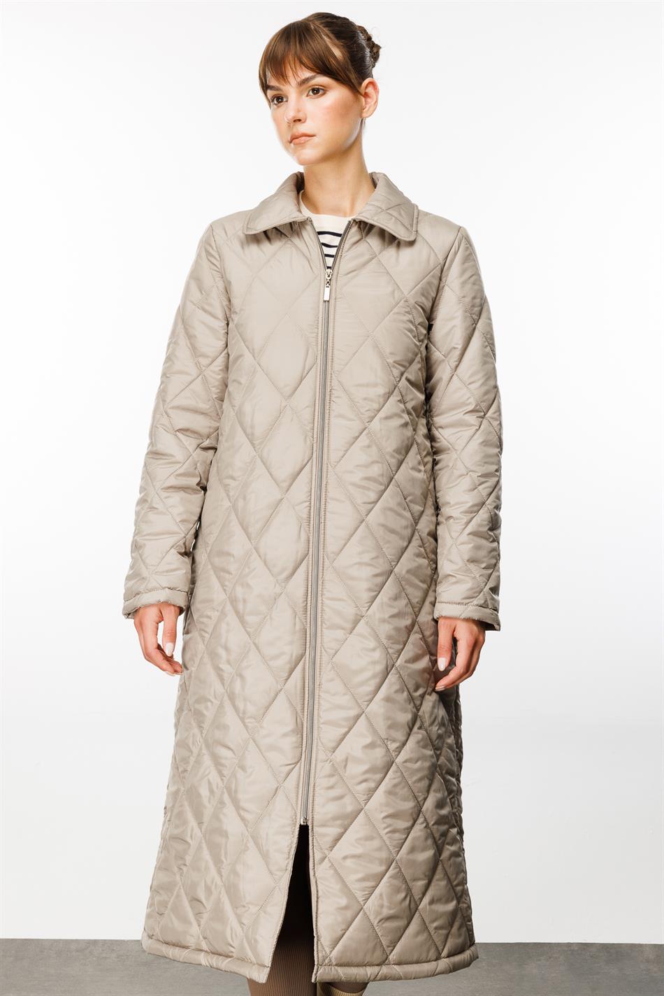 Paris Hafif Elyaf Yalıtımlı Baharlık Trençkot Kap Kaban-Taş