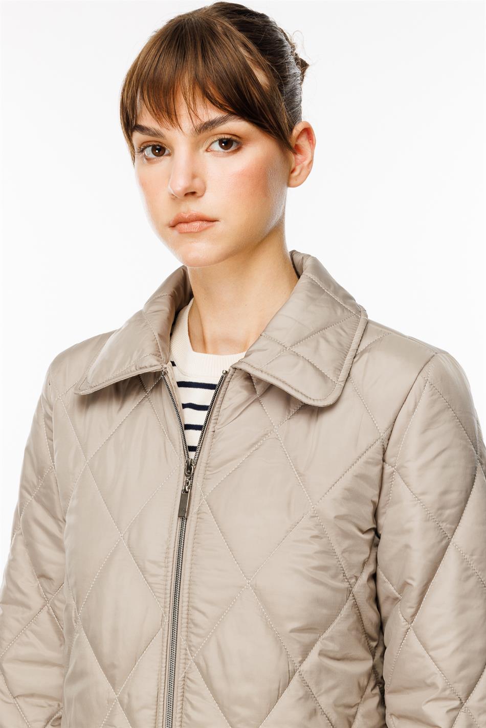 Paris Hafif Elyaf Yalıtımlı Baharlık Trençkot Kap Kaban-Taş