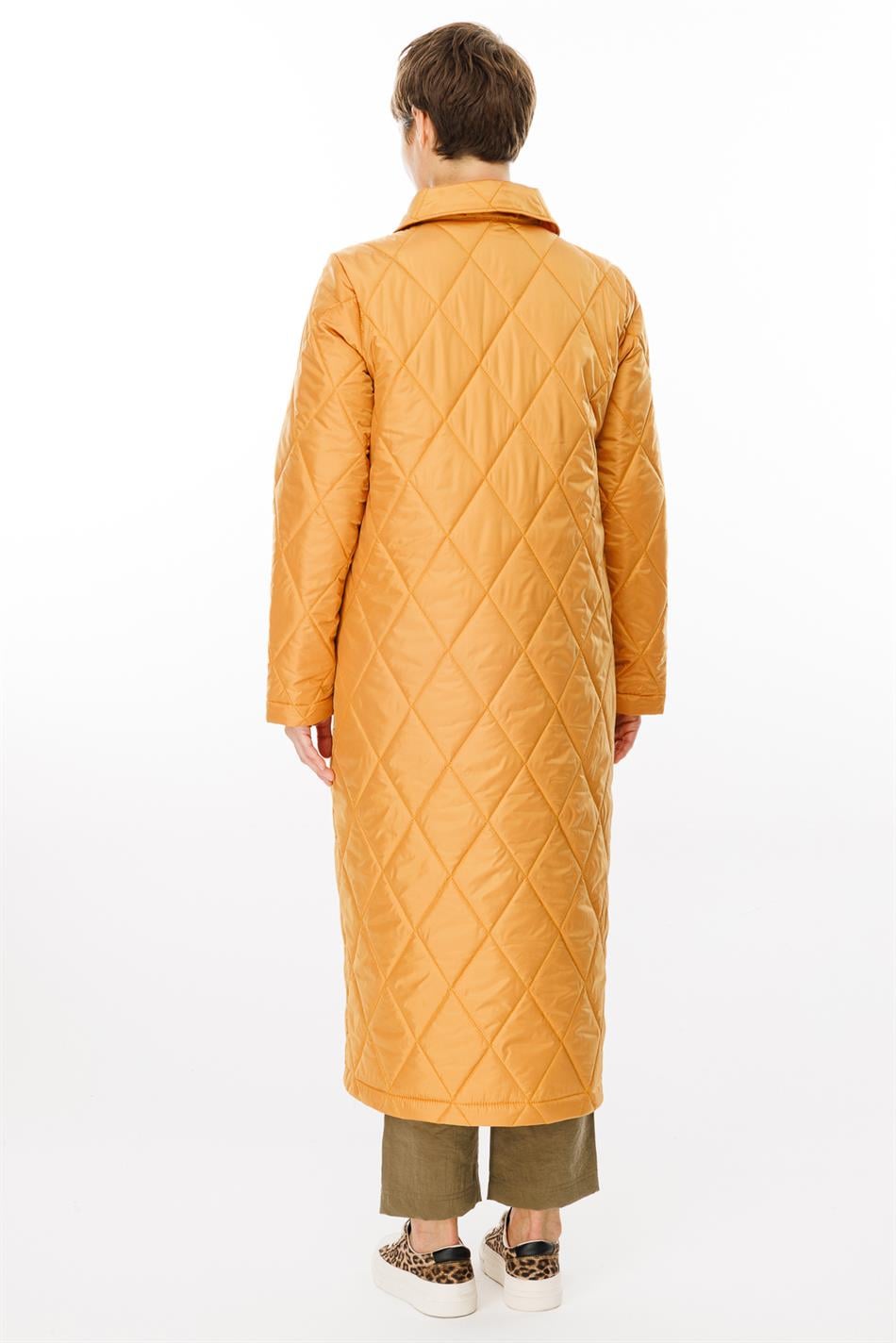 Lichtgewicht, met vezels geïsoleerde trenchcoat van Paris voor de lente - Mosterdkleur