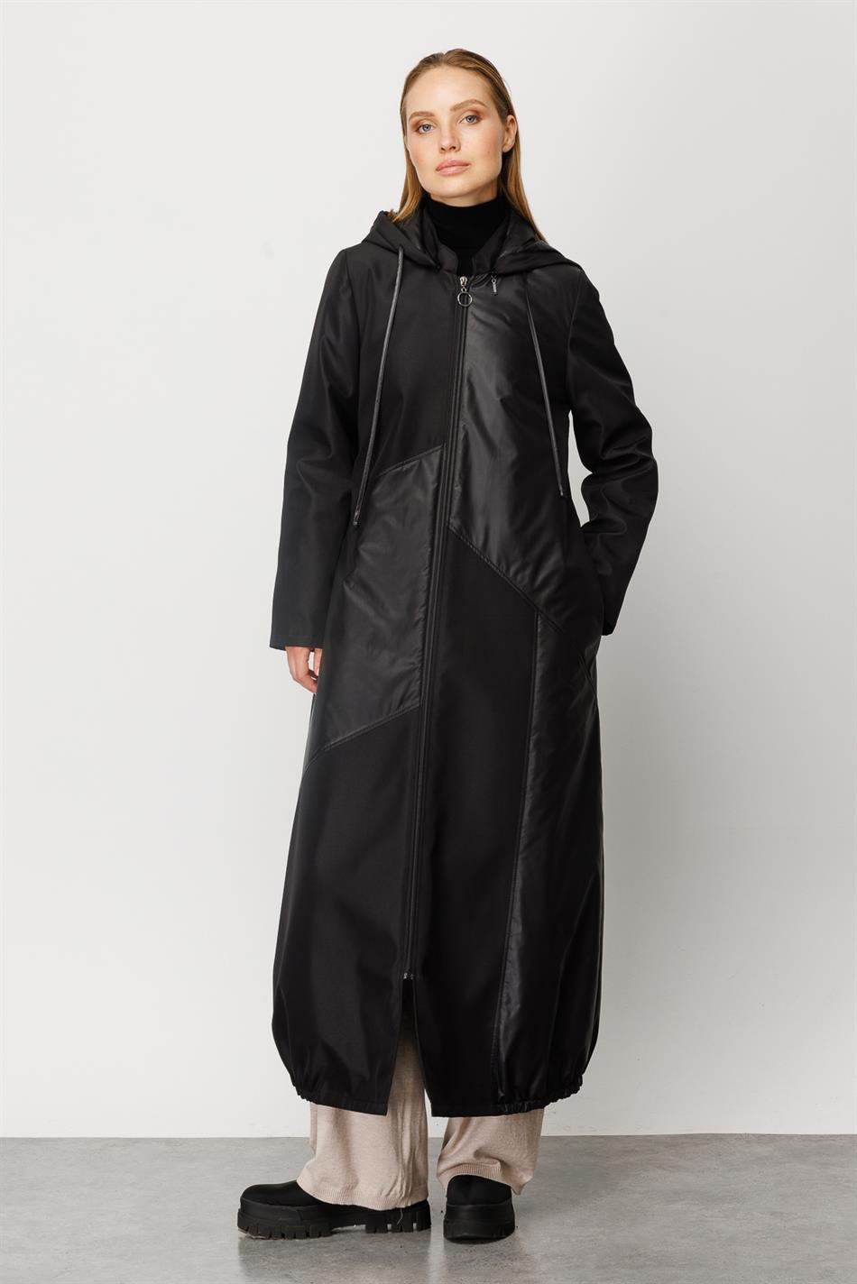 Perche Garni Gedetailleerde, volledig gevoerde gewatteerde sportjas/jack - Zwart