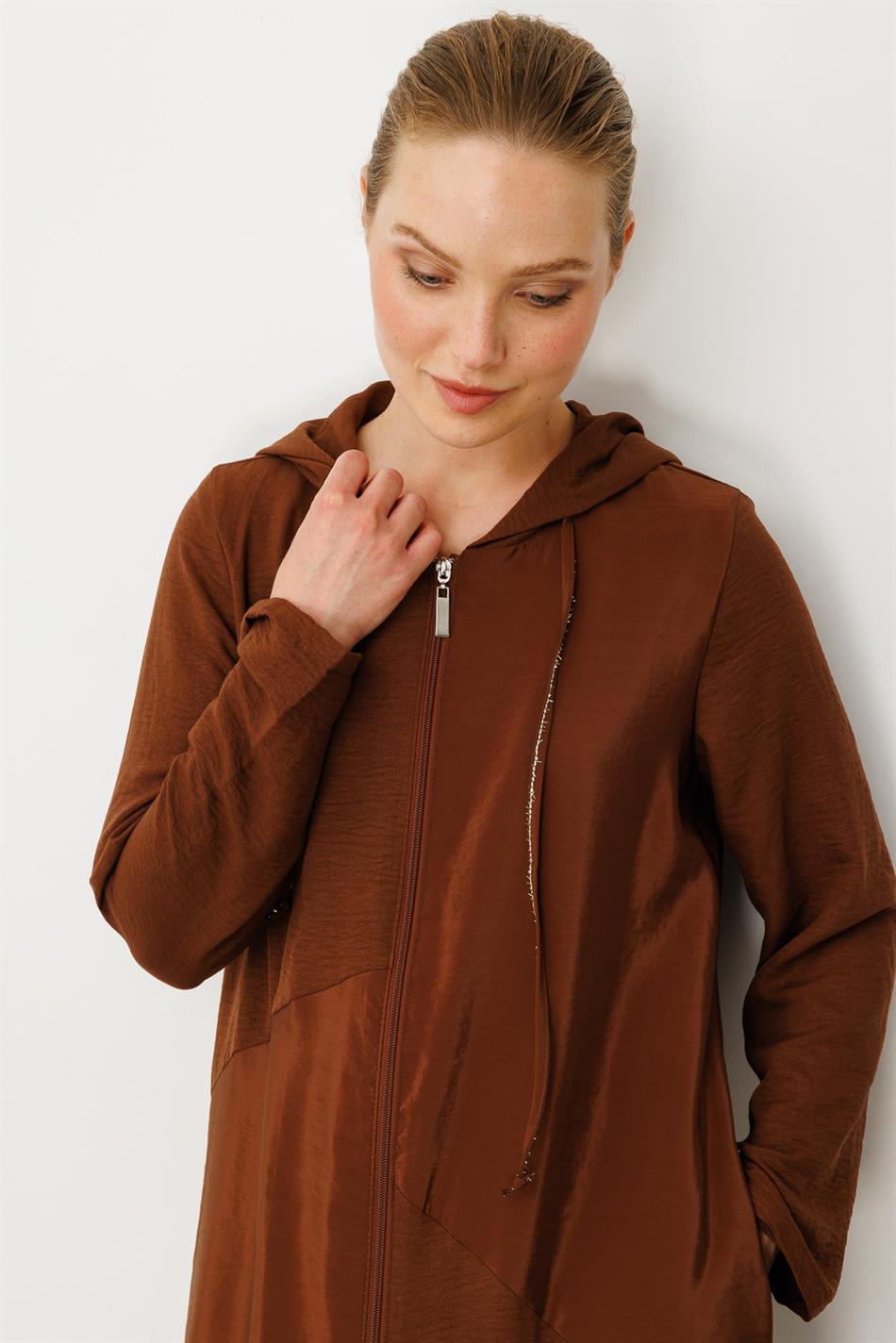 PERCHE Fijne zijdeachtige textuur Lichtgewicht Cape-bruin