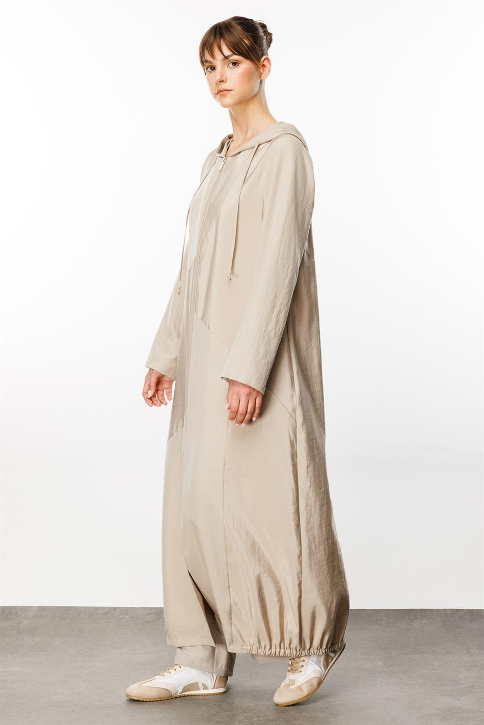 PERCHE İnce İpekçe Dokulu Hafif  Kap Ferace-Taş