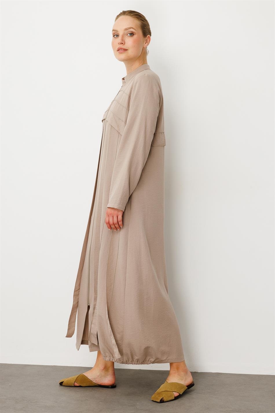 Rouge/ S Parça El İşi Dikiş Detaylı Elbise / Kap-R-TAŞ