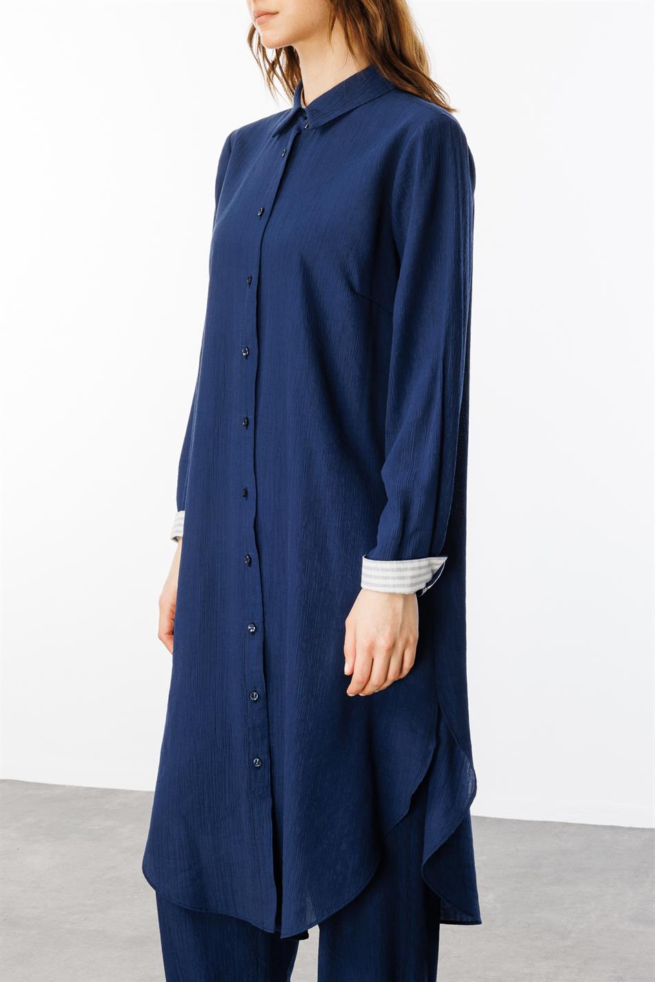 Santi Garni Hosen-Set mit Details – Marineblau