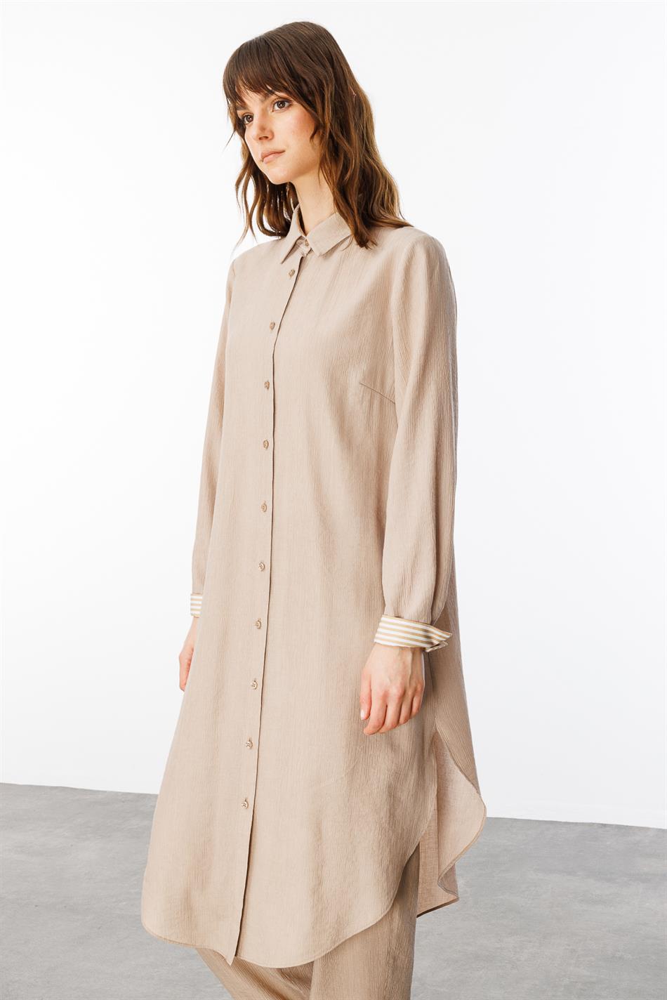 Santi Garni Detailed Trousers Set - Mink
