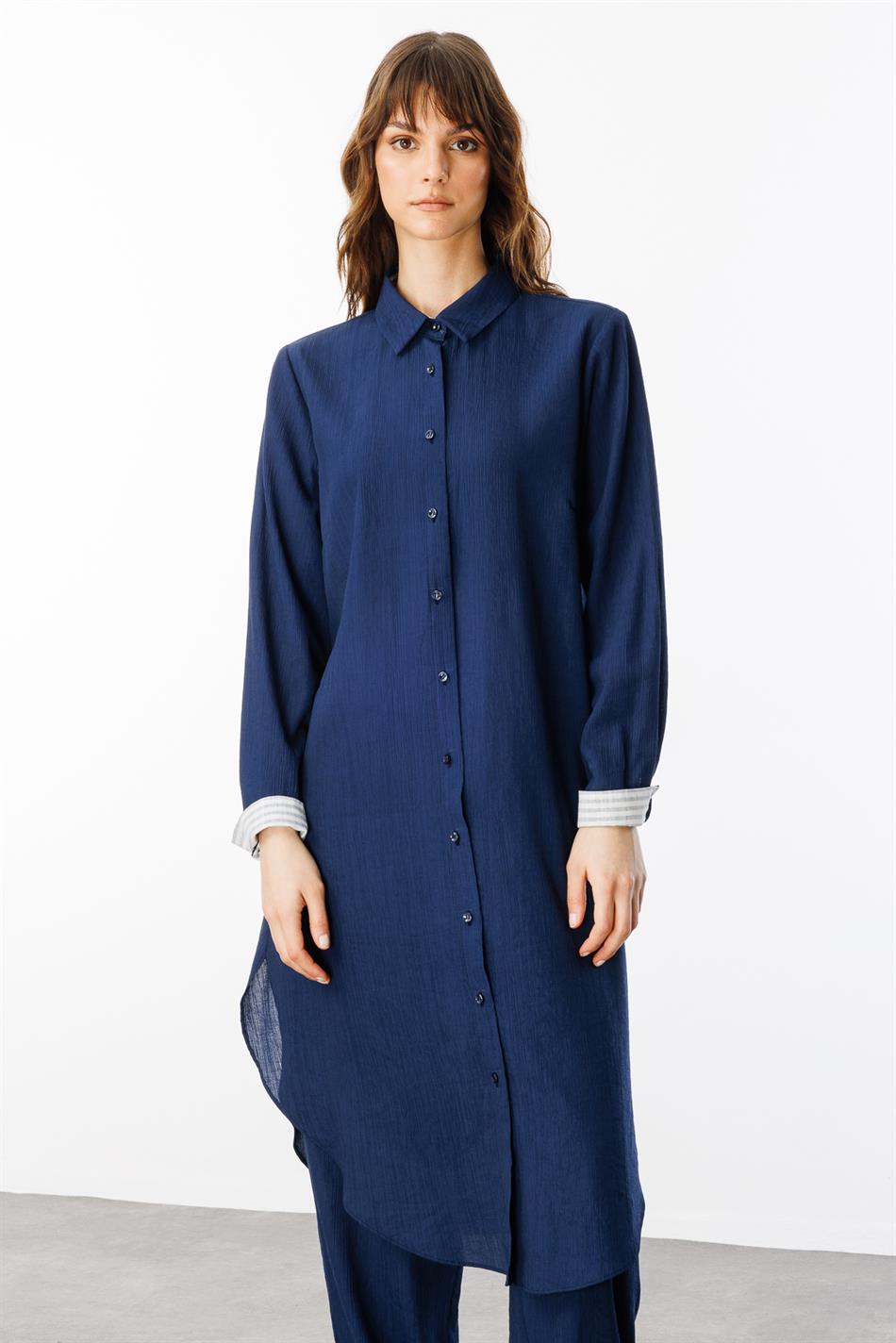 Santi Garni Hosen-Set mit Details – Marineblau