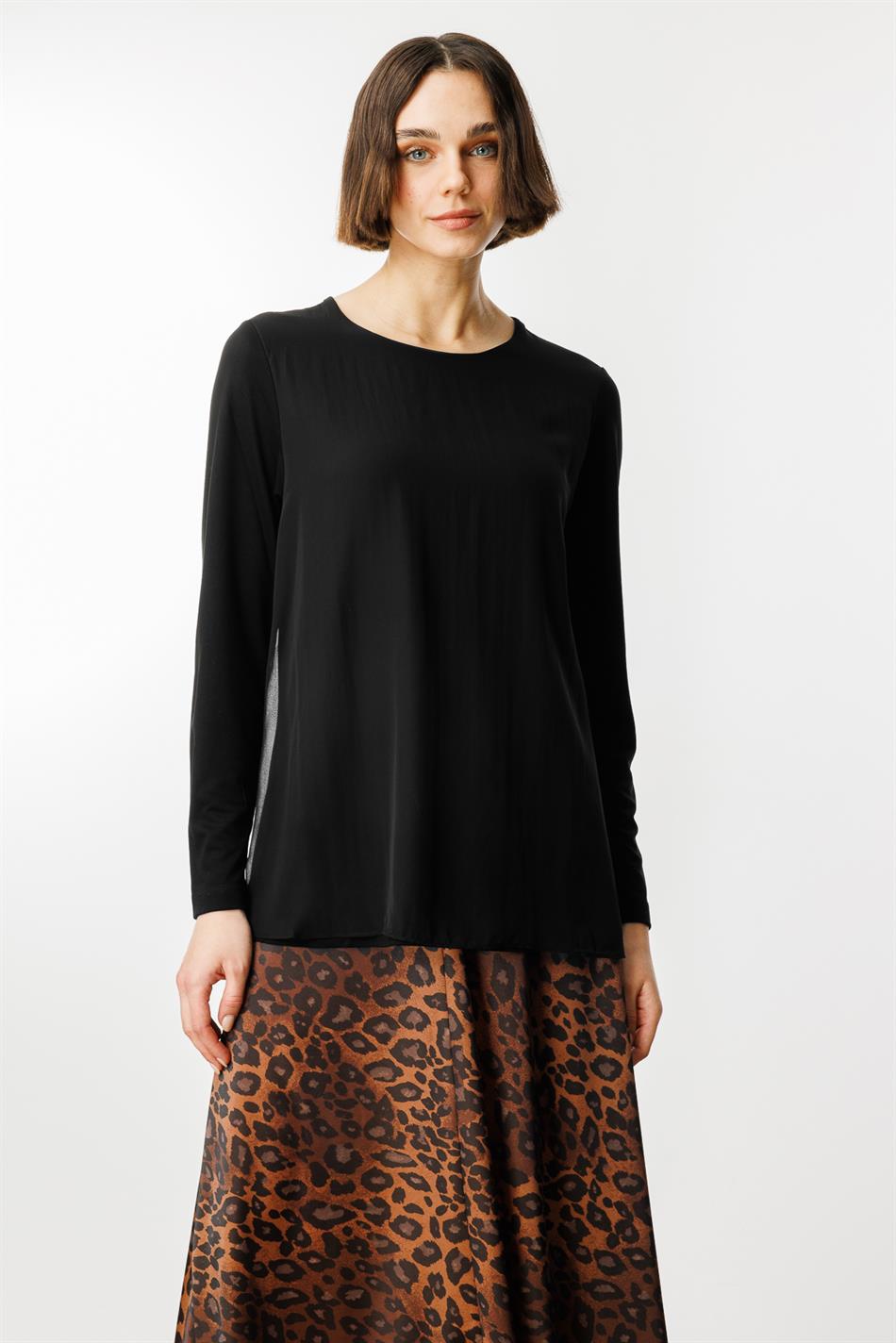 Chiffon blouse en rok met luipaardprint - LEOPARD
