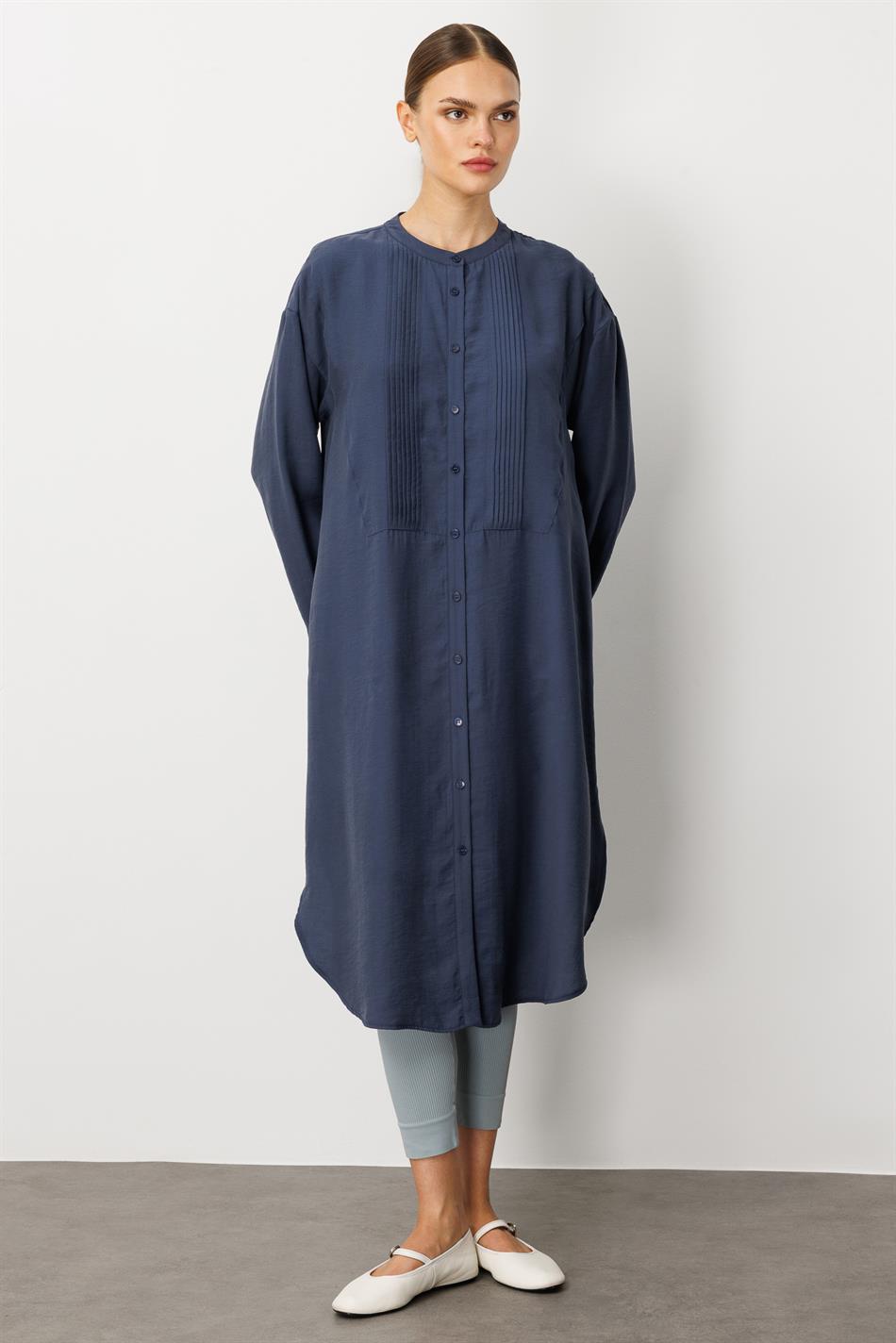 Soft Modal (%90) İçerikli Pili Kırımlı Detay Kap Ferace-Laci