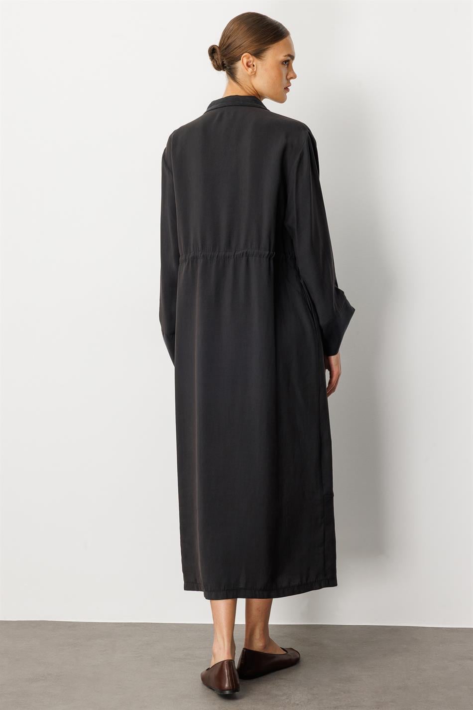 Soft Modal (%90 miccell doğal ) Garni Detay Kap/ Ferace-Siyah