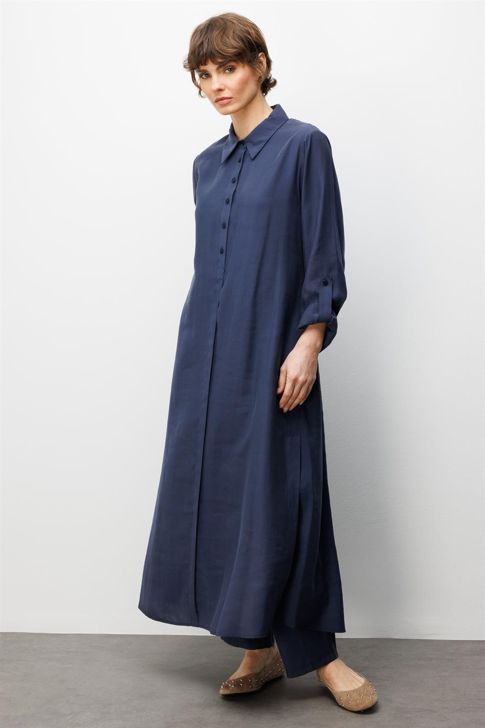 Soft Modal (elbise) Tunik ve Pantolon Kombin Takım-Laci