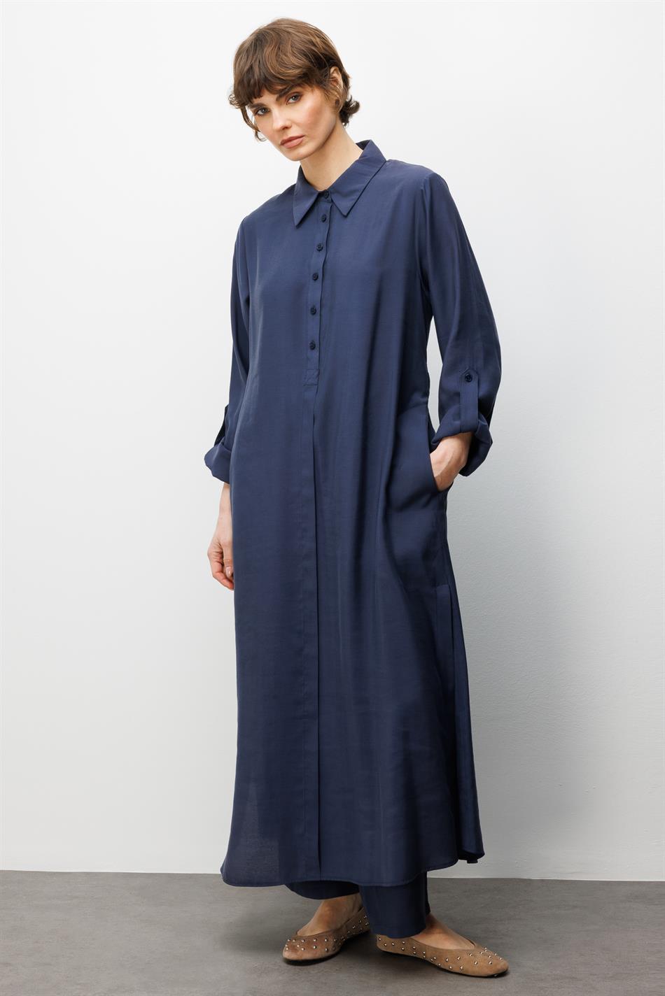 Soft Modal (elbise) Tunik ve Pantolon Kombin Takım-Laci