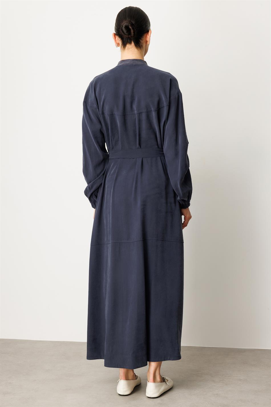 Soft Modal İçerikli Modal Garnili ve Taş İşlemeli Zamansız  Ferace Kap-Laci