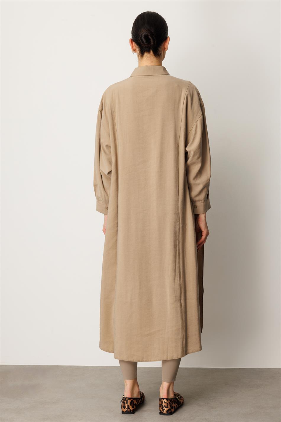 Soft Modal Dress with Slit and Front Bodice Detailed with Stone Embellishments