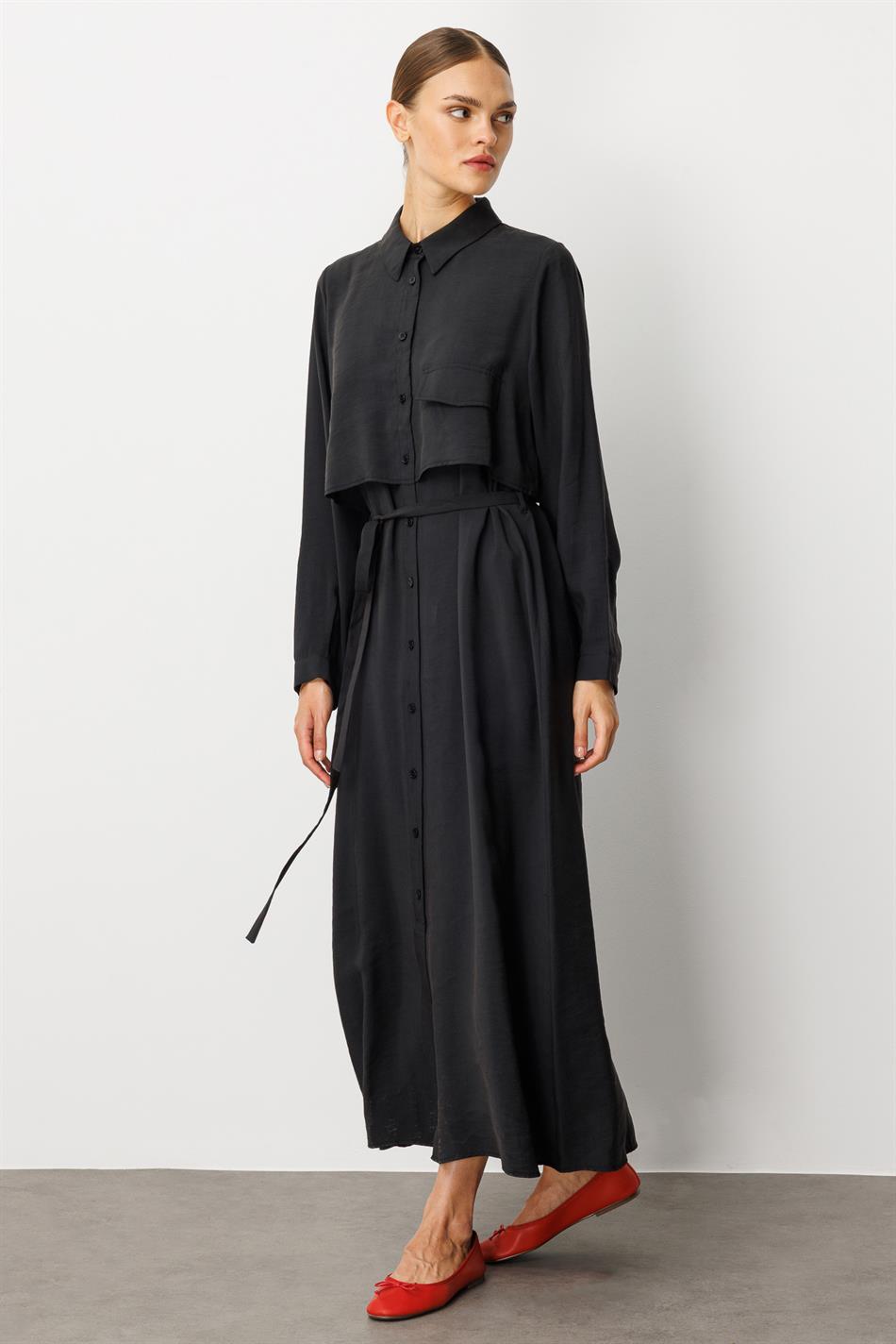 Zachte modal (90%) samenstelling, allergeneninformatie, capejurk, abaya - zwart