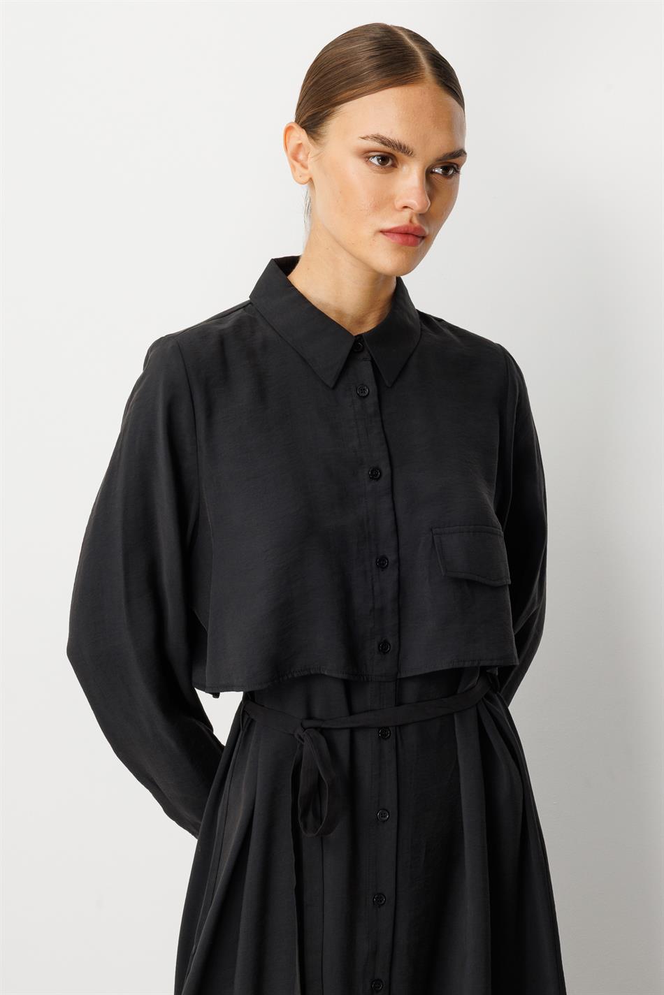 Zachte modal (90%) samenstelling, allergeneninformatie, capejurk, abaya - zwart