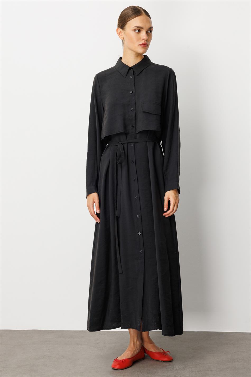 Zachte modal (90%) samenstelling, allergeneninformatie, capejurk, abaya - zwart