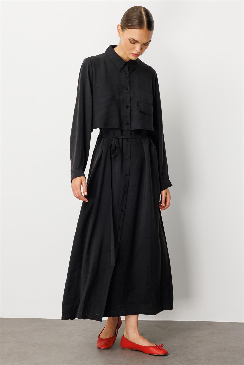 Zachte modal (90%) samenstelling, allergeneninformatie, capejurk, abaya - zwart