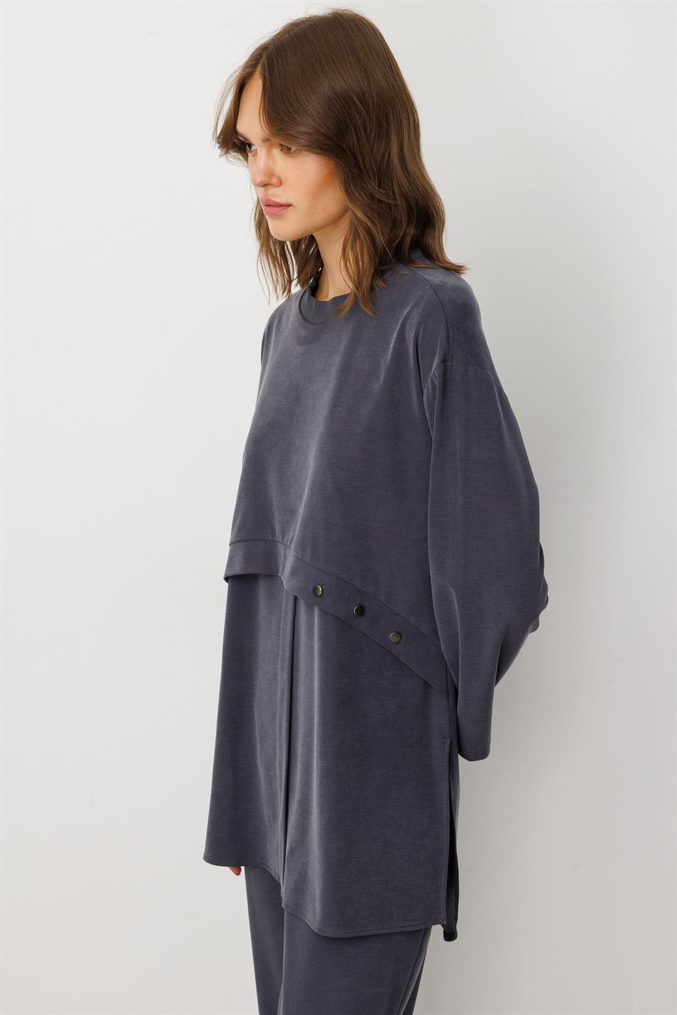 Soft Örme (miccell %55 doğal içerik) Elişi Detaylı  Pantalon Kombin Takım-Laci