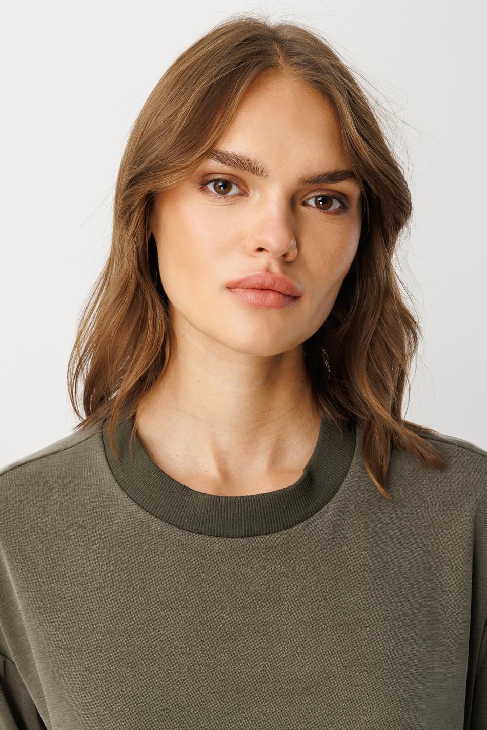 Yumşaq Örgü (miccell 55% təbii tərkibli) Əl işi Detallı Şalvar Dəsti - Xaki