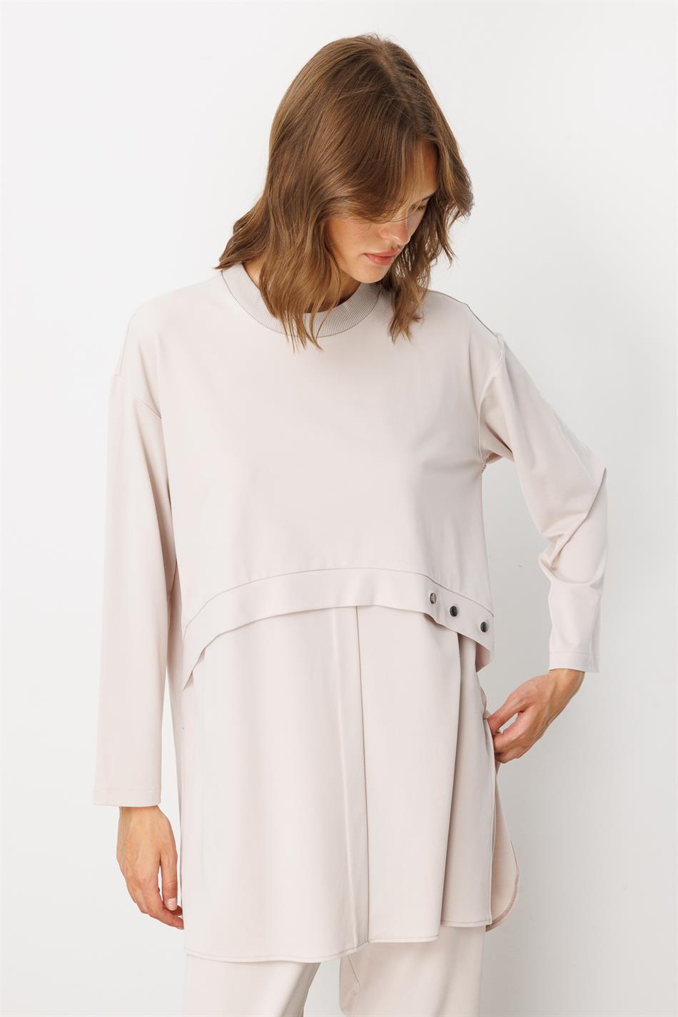 Soft Örme (miccell %55 doğal içerik) Elişi Detaylı  Pantalon Kombin Takım-Taş