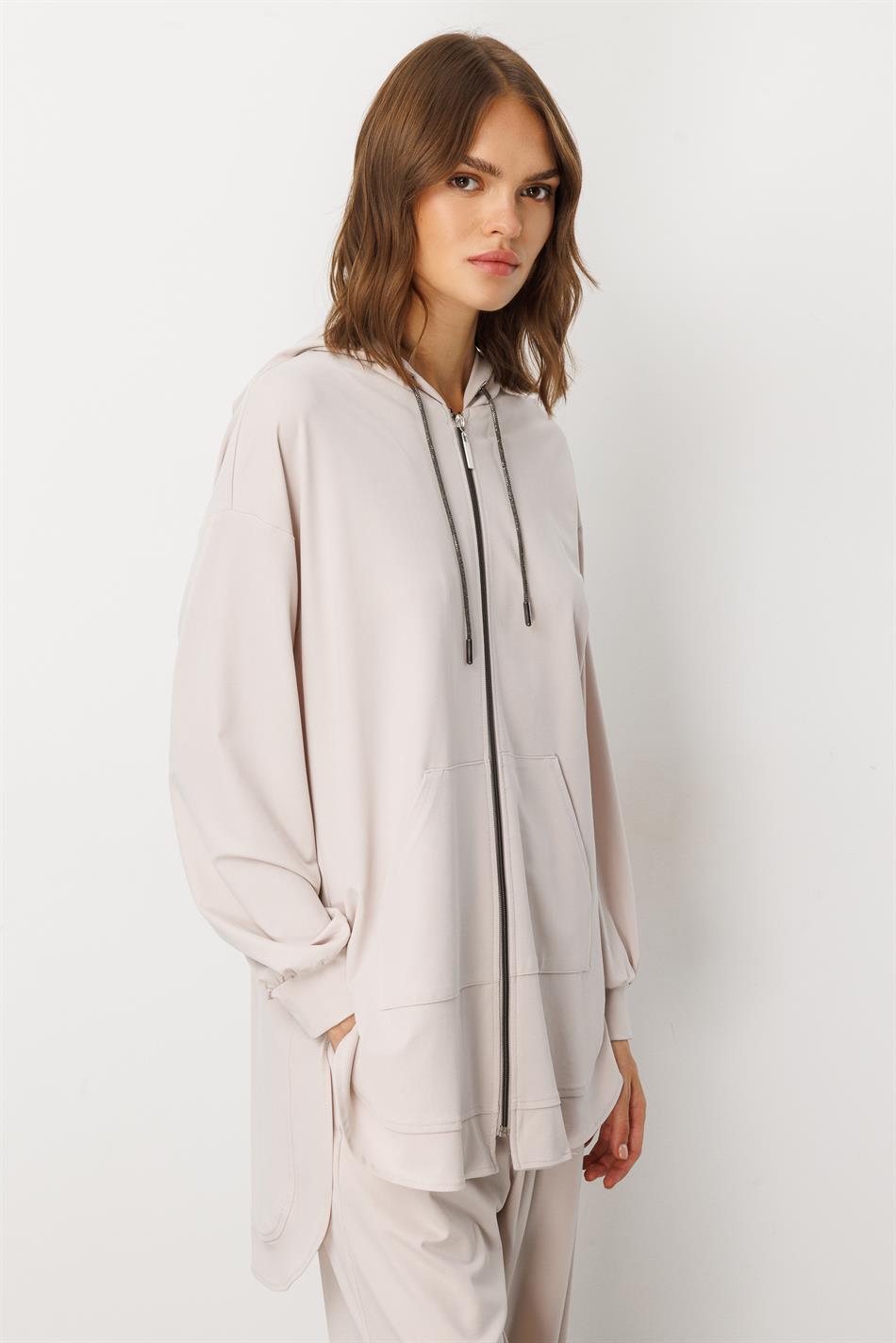 Weiches Strick-Hosen-Set (55 % Miccell, Naturfaseranteil) – Handgefertigt mit detailreichen Details – Stein