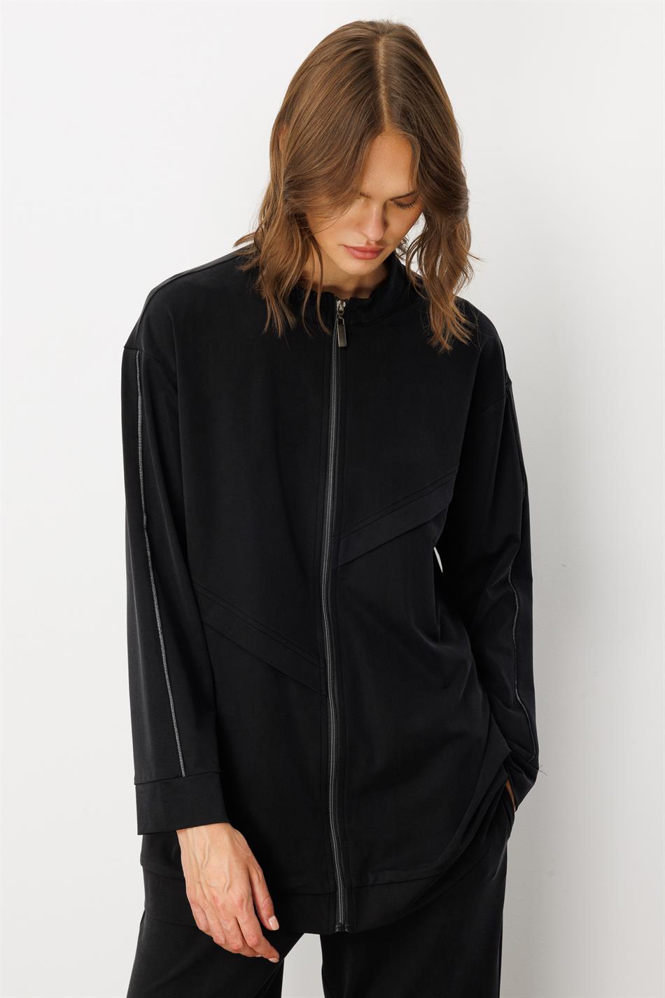 Aller Garni Hosen- und Unterhosen-Set aus weichem Strick (55 % natürliches Miccell) – Schwarz