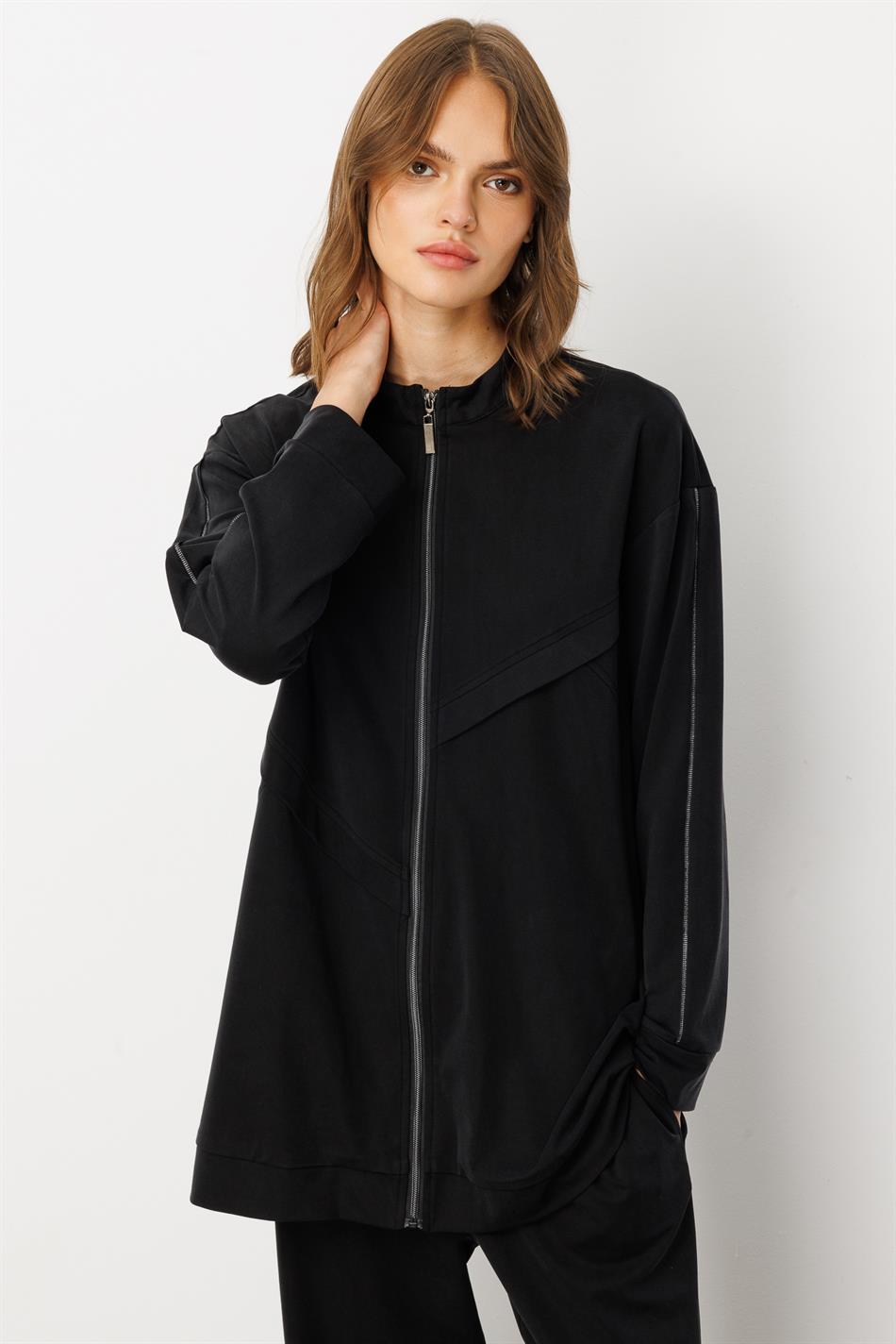 Aller Garni Hosen- und Unterhosen-Set aus weichem Strick (55 % natürliches Miccell) – Schwarz