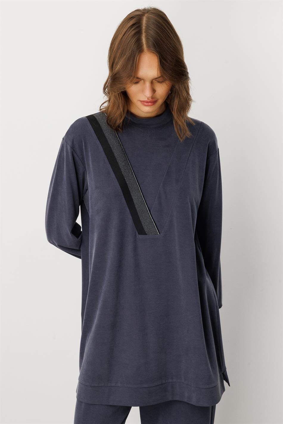 Soft Örme (miccell %55 doğal) İçerikli Ribana Garni Pantalon Kombin Takım-Laci