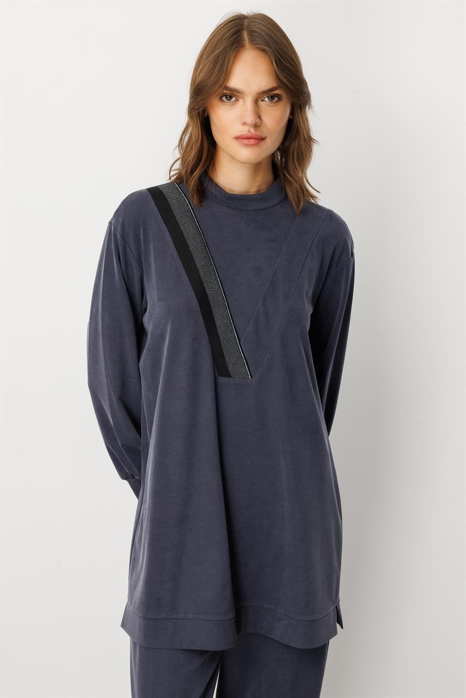 Soft Örme (miccell %55 doğal) İçerikli Ribana Garni Pantalon Kombin Takım-Laci