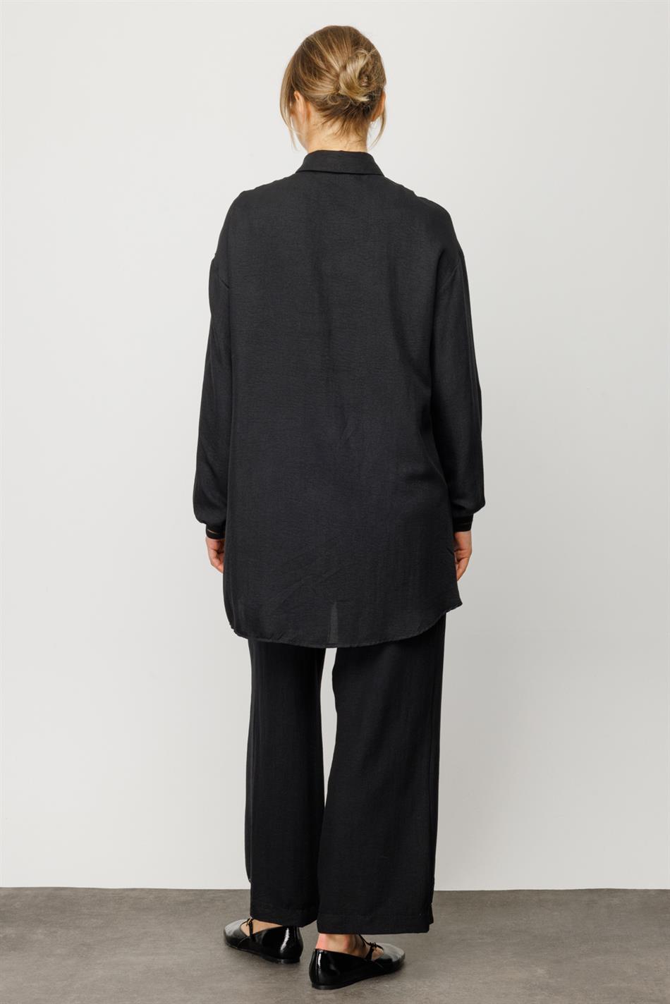 SOL Qabırğalı Kostyum - Qara