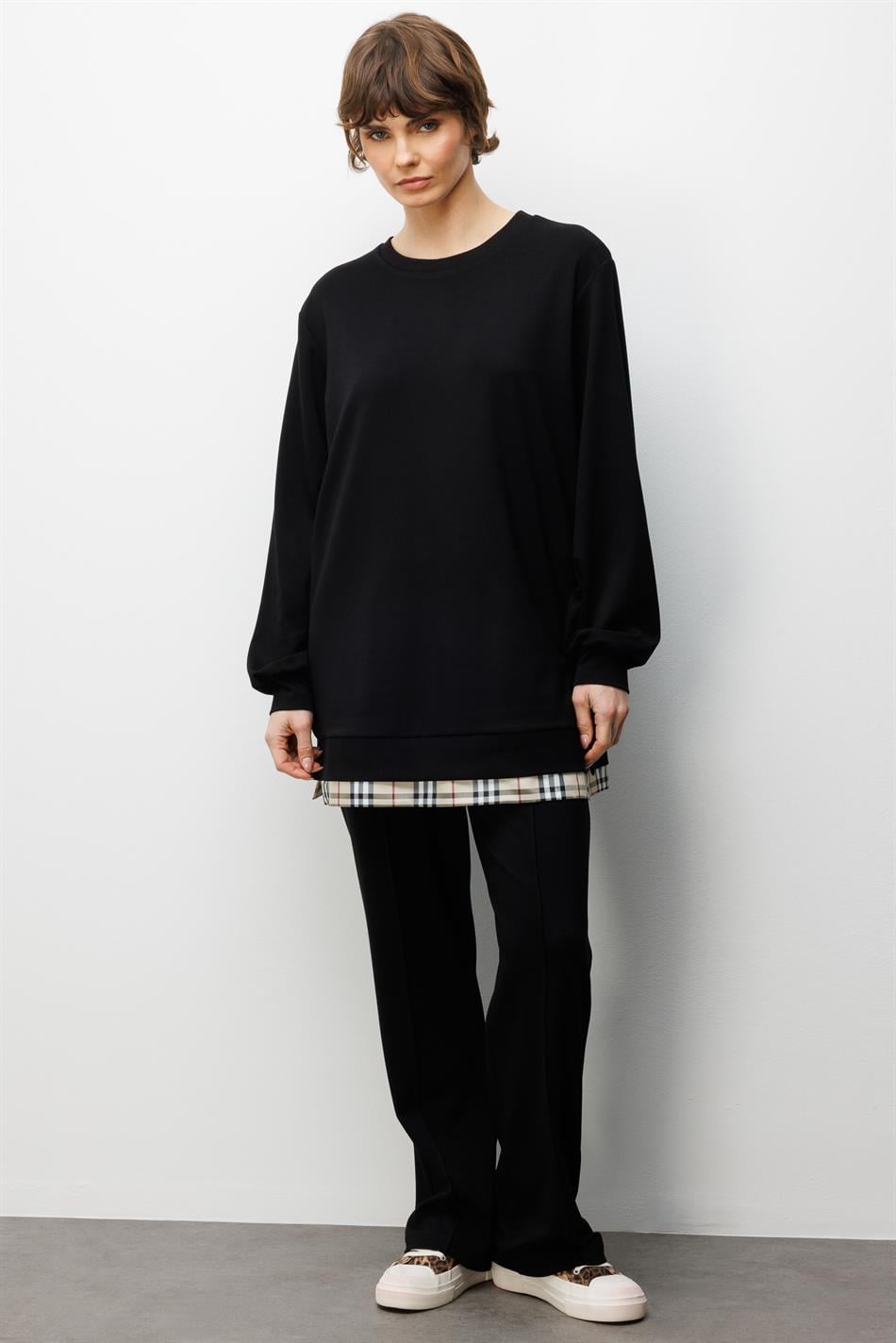 Uniq Garni Gebreide Broek Set met Details - Zwart