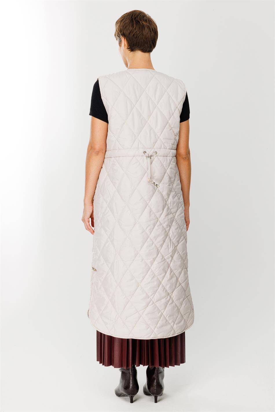 Bütün Dövrlər üçün Unikal 24 Detallı Sırtlı Uzun İdman Jileti - Boz