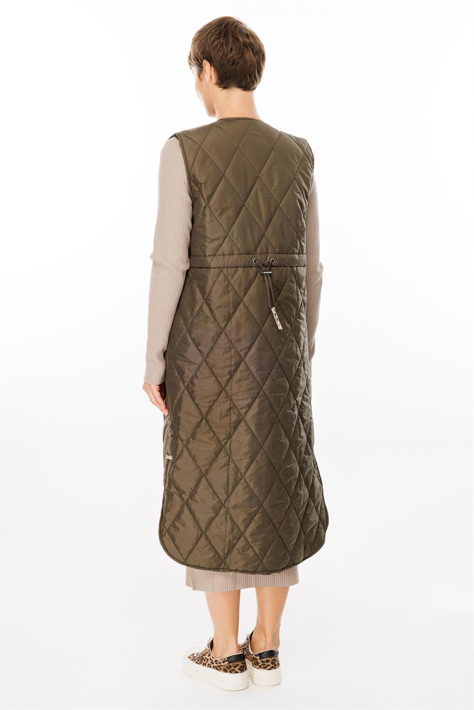 Bütün Dövrlər üçün Unikal 24 Detallı Yorğanlı Uzun İdman Jileti - Xaki