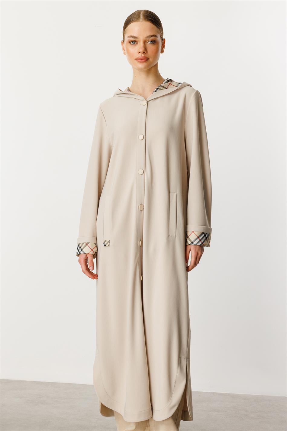 Einzigartiger, drapierter, dünner, leichter Sportmantel/Etui - Stein