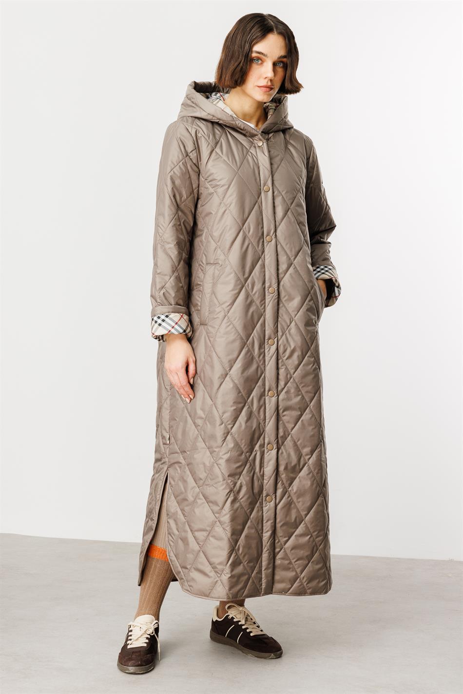 VIP Extra Padded Sporty Coat with Special Trim, Timeless and Classic, Mink Color