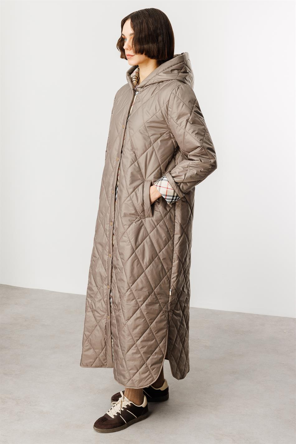 VIP Extra Padded Sporty Coat with Special Trim, Timeless and Classic, Mink Color