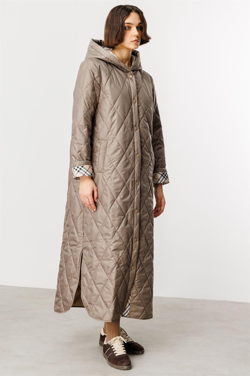 VIP Extra Padded Sporty Coat with Special Trim, Timeless and Classic, Mink Color
